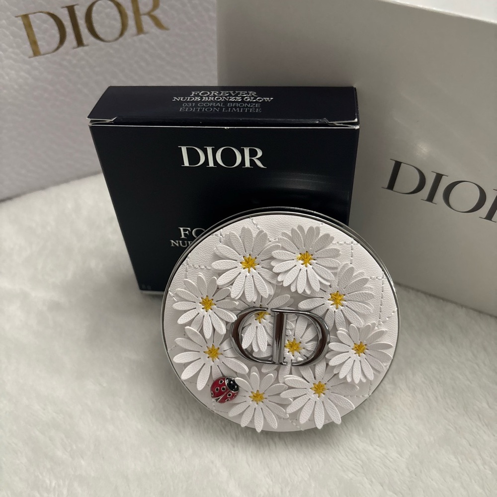 Dior White and Yellow Floral CD Compact Bronzer